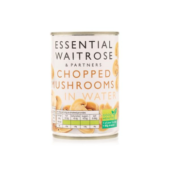 Waitrose Essential Chopped Mushrooms in Water 290g