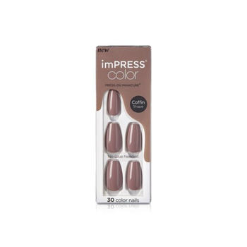 Kiss imPRESS Brown Coffin Nails 30 Pieces