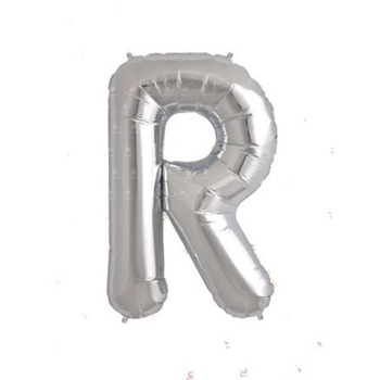 Silver Letter R Balloon 40-Inch