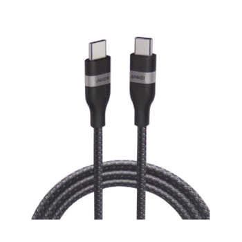 أنكر كابل USB-C إلى USB-C 6 أقدام 240 واط مجدول مُعاد تدويره أسود 1قطعة