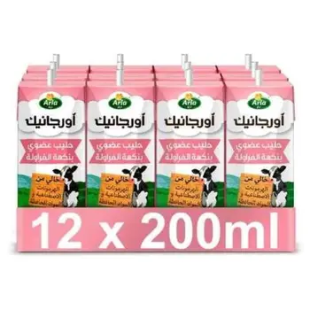 ارلا حليب عضوي فراولة 12×200مل