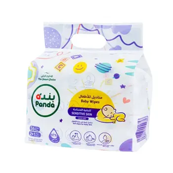 Panda Scented Baby Wipes for Sensitive Skin 56 Sheets