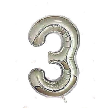 Silver Number Balloon 40-Inch