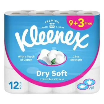 Kleenex Dry Soft 2-Ply Toilet Tissue 12x200 Sheets