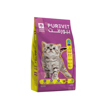 Purevet Dry Food For Kitten Cats Rich In Chicken Protein & Potatoes 3Kg