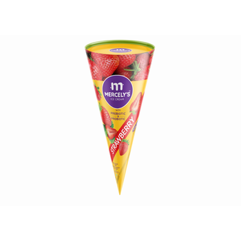Mercely'S Fruit Filled Strawberry Cone Ice Cream 120Ml