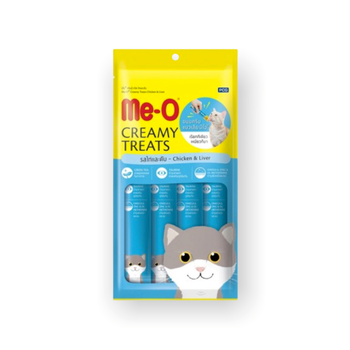 مي او مكافآت للقطط كريمة الدجاج والكبدة 4×15 جم
