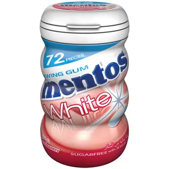 Mentos White Strawberry Sugar-Free Gum 72 Pieces