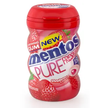 Mentos Pure Fresh Strawberry Sugar-Free Gum 50 Pieces