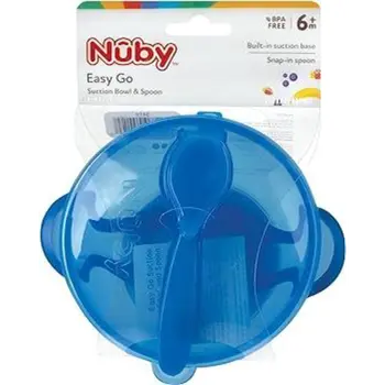 Nuby Easy Go Suction Bowl & Spoon Blue