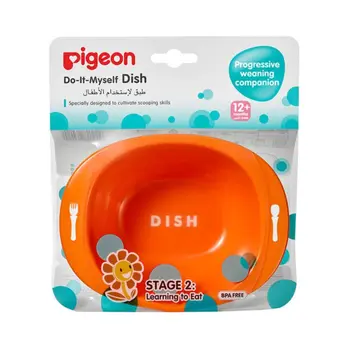 Pigeon Do-It-Myself Orange Dish BPA-Free