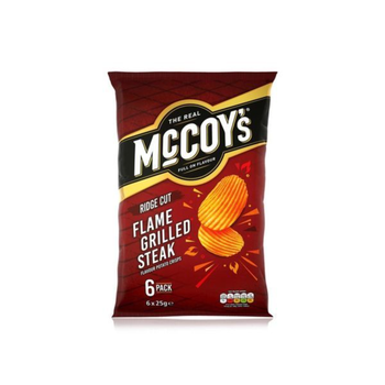 McCoy's Flame Grilled Steak Ridge Cut Crisps 6x25g