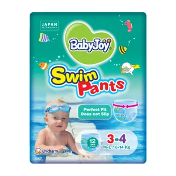 بيبي جوي حفاضات السباحة مقاس 3-4 وسط عبوة التوفير 12حبة