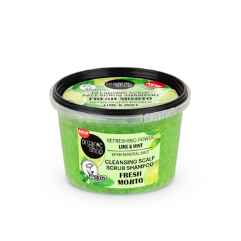 اورجانيك شوب شامبو مقشر الملح بإنتعاش الموهيتو للقوّة المنعشة بالليمون والنعناع 250مل