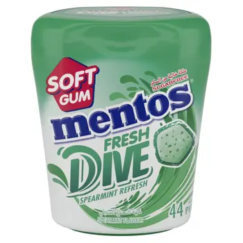 Mentos Fresh Dive Spearmint Sugar-Free Gum 44x2g
