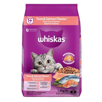 ويسكاس بنكهة التونا و السلمون للقطط البالغة 1+ سنة1.2كيلو