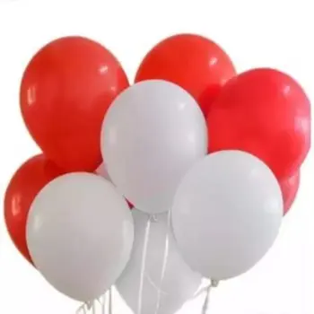 White & Red Helium Balloon Set