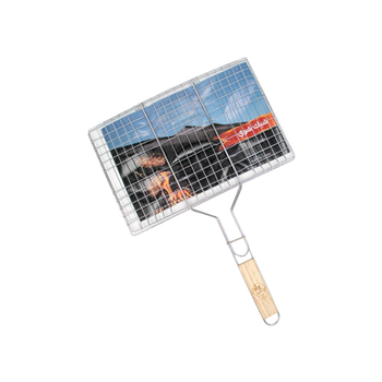 Barbeque Grill Net with Wooden Handle Small