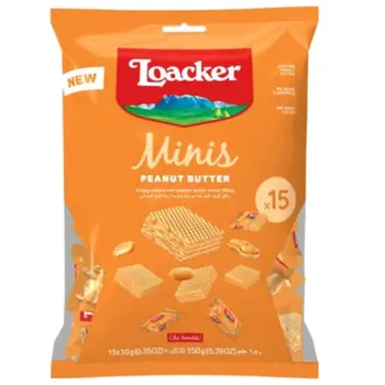 Loacker Minis Peanut Butter Snacks 15x150g