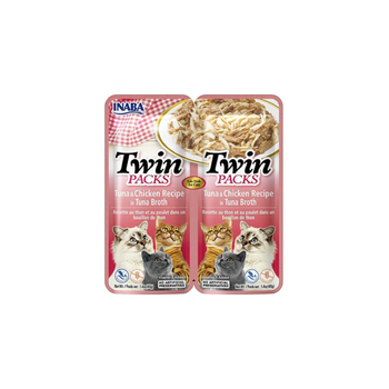 اينابا توين باكس طعام رطب للقطط بالتونةوالدجاج في المرق40gx2