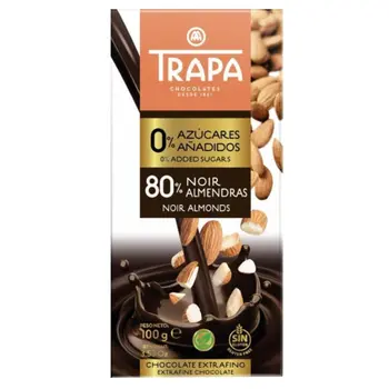 Trapa 80% Dark Chocolate Almonds 100g