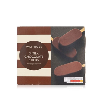 Waitrose Vanilla Milk Chocolate Ice Cream Sticks 3x100ml