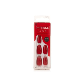Kiss imPRESS Red Coffin Press-on Nails 30 Pieces