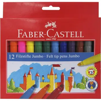 Faber Castell Fiberpen Washable 12Cl Jumbo 1Piece