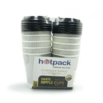Hotpack Classique Ripple Paper Cup 8oz 10-Pack