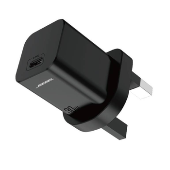 Jeebel Black Wall Plug with PD Outlet