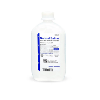 محلول وريدي ملحي متعادل 0.9% صوديم كلوريد 500 مل