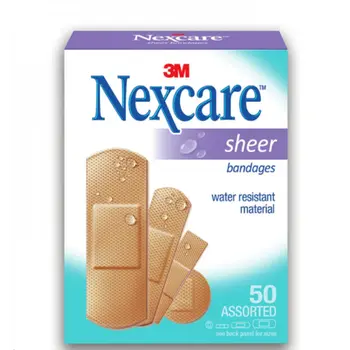 3M Nexcare Sheer Water-Resistant Bandage 50 Pieces