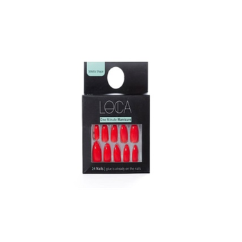 Loca One Minute Manicure Red Stiletto Nails 24 Pack
