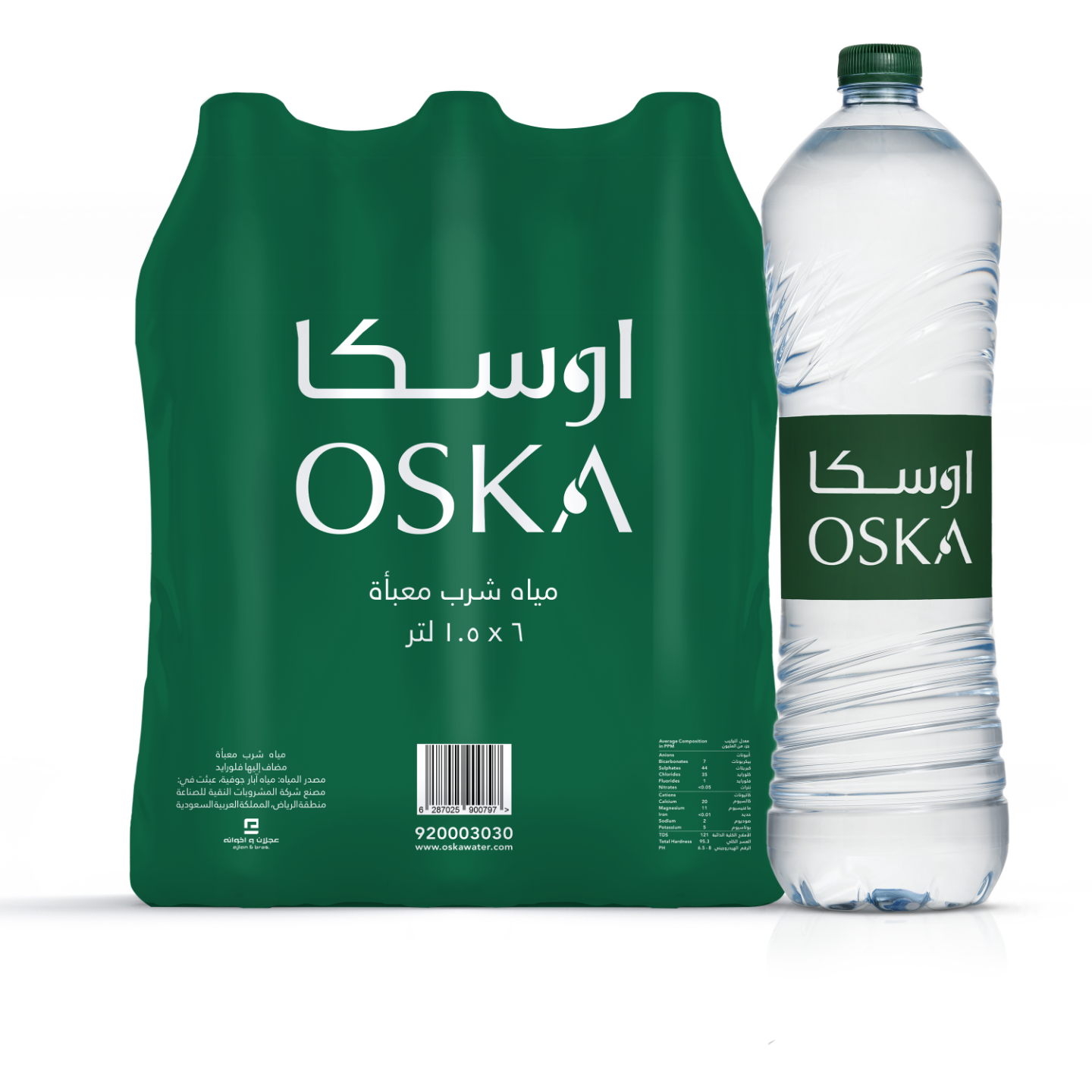 Oska Bottled Drinking Water 6×1.5L