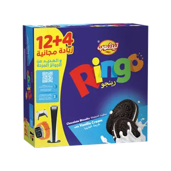تيشوب رينجو بسكويت شوكو فانيليا 12×38جرام