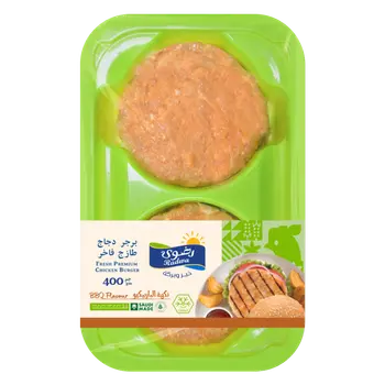 Radwa Premium Fresh Chicken Burger BBQ 400g
