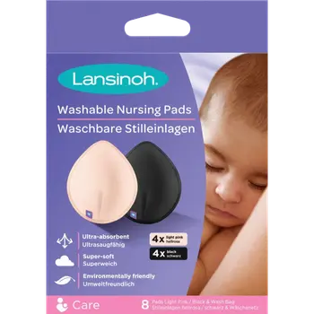Lansinoh Washable Nursing Pads Pink & Black 8 Pieces