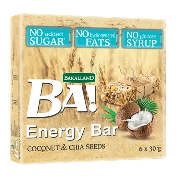 با - إنيرجى بار بدون سكر مضاف: جوز الهند والشيا 6×30جرام