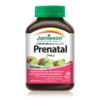 Jamieson Cranberry Apple Prenatal Chewable Tablets 60 Count