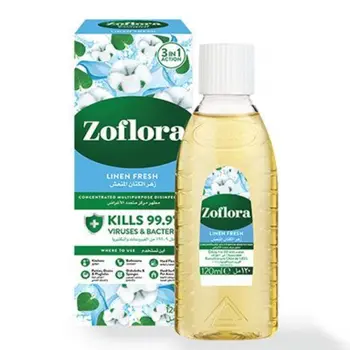 زوفلورا مطهر مركز متعدد الأغراض مضاد للبكتيريا تأثير طويل الأمد برائحة الكتان المنعش 120مل