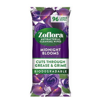 زوفلورا مناديل تنظيف قابلة للتحلل برائحة زهور منتصف الليل مضادة للبكتيريا للأسطح المتعددة تقتل 99.9% من البكتيريا والفيروسات عبوة واحدة تحتوي على 96حبة