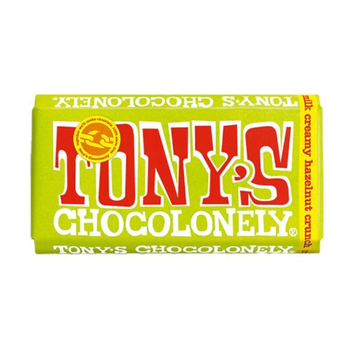 Tony's Chocolonely Creamy Hazelnut Crunch Chocolate Bar 180g