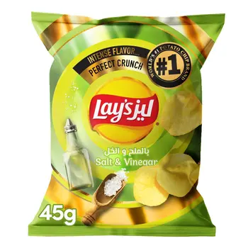 ليز شرائح البطاطس بالملح والخل 45 جرام