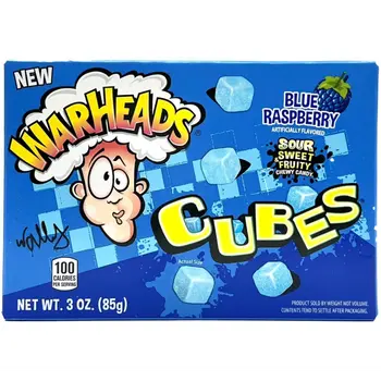 Warheads Blue Raspberry Cubes 85g