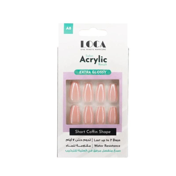 لوكا أظافر نعش أكريليك وردي 10قطع