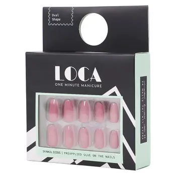 Loca One Minute Manicure Pink Nude Nails 24 Pieces