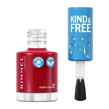 Rimmel KIND And FREE Poppy Pop Red Nail Polish 8ml