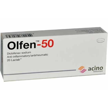 Acino Olfen Diclofenac Sodium Tablets 50mg 20 Count