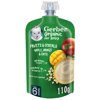 Gerber Organic Apple Mango Oats Baby Food 110g