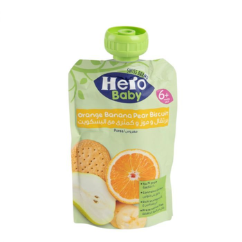 هيرو بيبي فود بسكويت برتقال وموز 100جرام